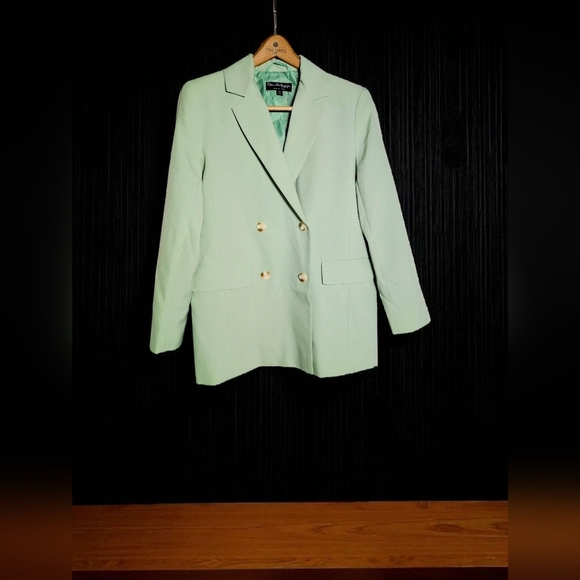 Miss Selfridge Sz 6 Light Mint Green Double-Breasted Blazer - Picture 1 of 6
